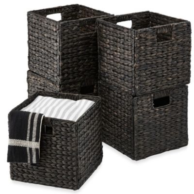 Best Choice Products in Hyacinth Storage Baskets, Set of 5 Multipurpose Collapsible Organizers