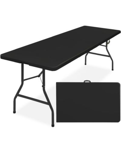 Складной пластиковый стол Best Choice Products 8ft, Indoor Outdoor Heavy Duty Portable w/ Handle, Lock for Picnic