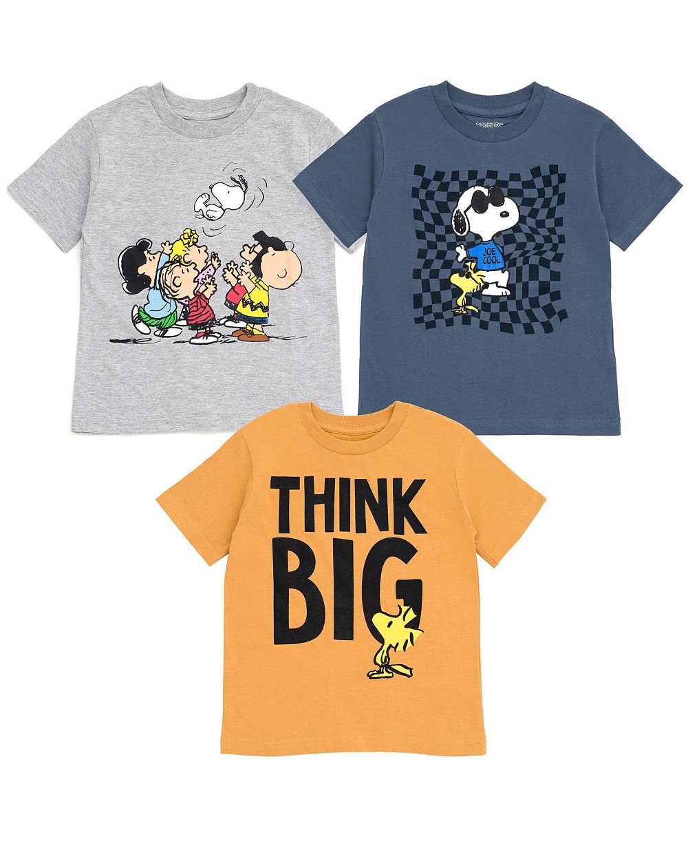 Peanuts детские футболки с Вудстоком, Снупи и Чарли Брауном, набор из 3 штук