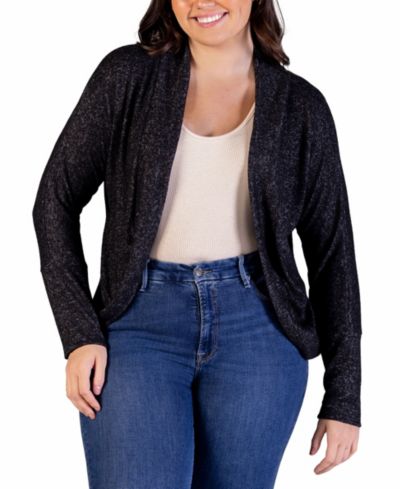 Кардиган Plus Size 24seven Comfort Apparel с открытым передом