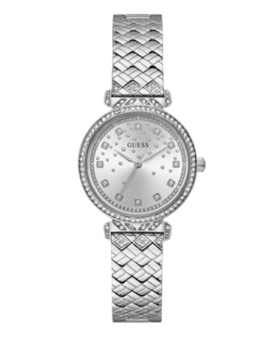 Женские аналоговые часы GUESS Silver Tone Steel 32mm