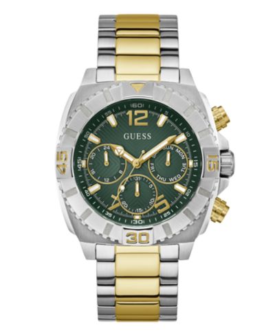 GUESS Men's Multi-Function Two-Tone Stainless-Steel Watch 44mm