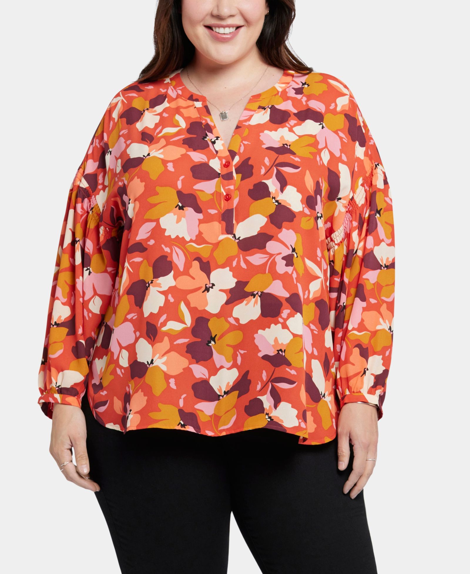 NYDJ Plus Size Paulina Peasant Blouse