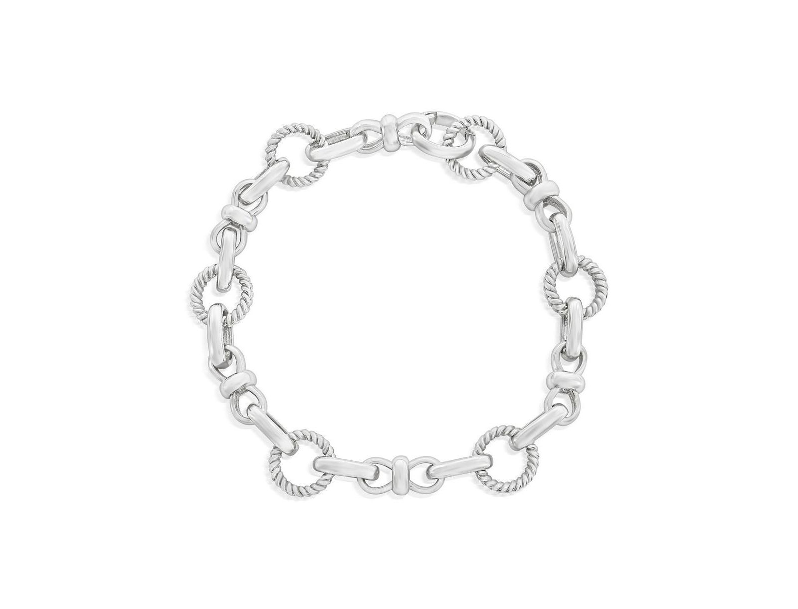 Simona Sterling Silver, Circle & Infinity Design Bracelet