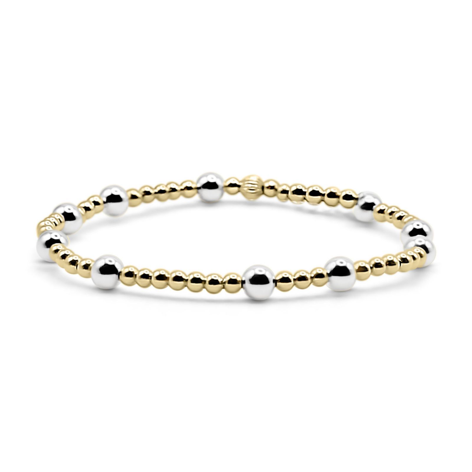 Bowood Lane Gold Filled Ball and Sterling Silver Stretch Bracelet, браслет