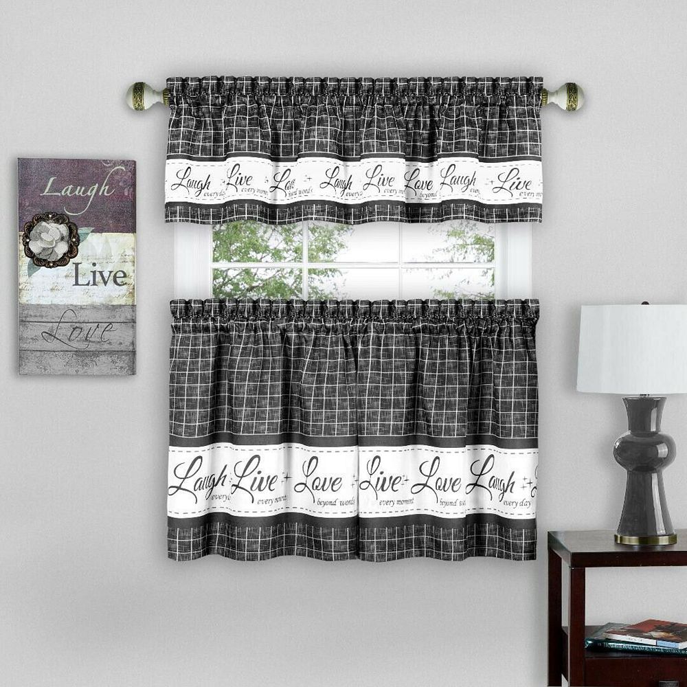 Комплект кухонных штор Kate Aurora Country Farmhouse Plaid 3 Piece