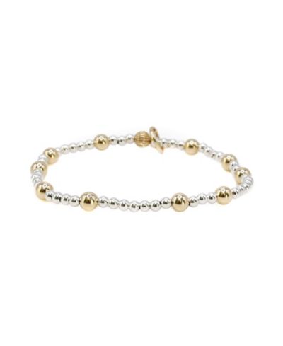 Bowood Lane Non-Tarnishing Sterling Silver and Gold Filled Ball Stretch Bracelet
