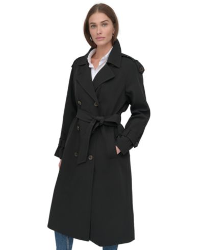 Женское двубортное тренч-пальто DKNY с поясом