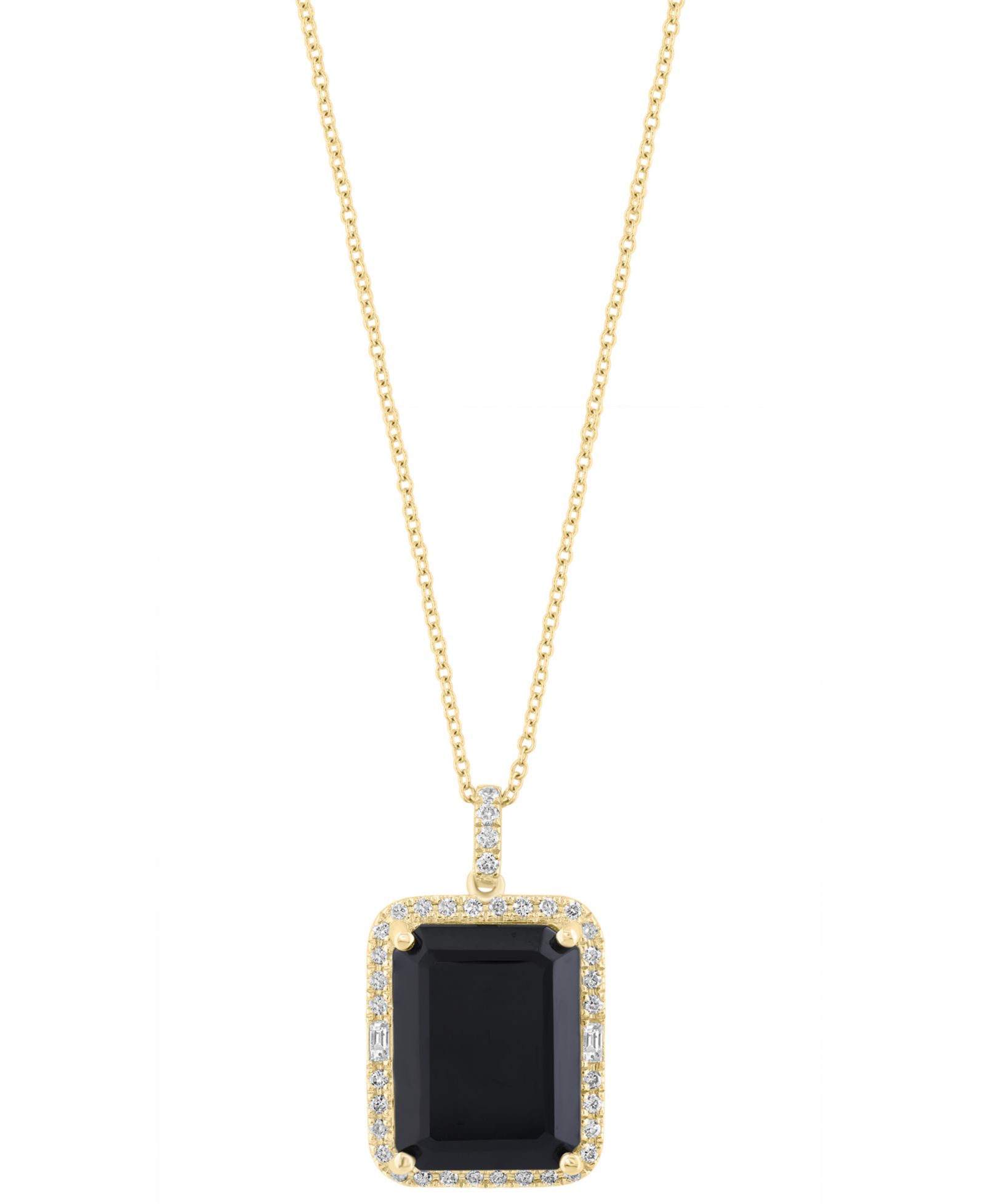 Подвеска EFFY Citrine and Diamond Emerald-Cut Halo 18" in 14k Gold