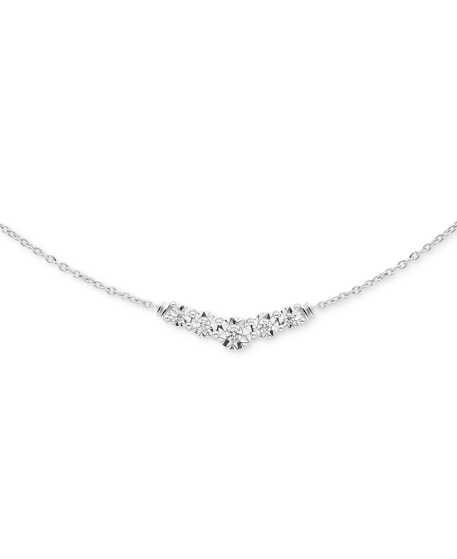 Ожерелье-воротник Diamond Chevron 18" (1/10 ct. t.w.) из стерлингового серебра