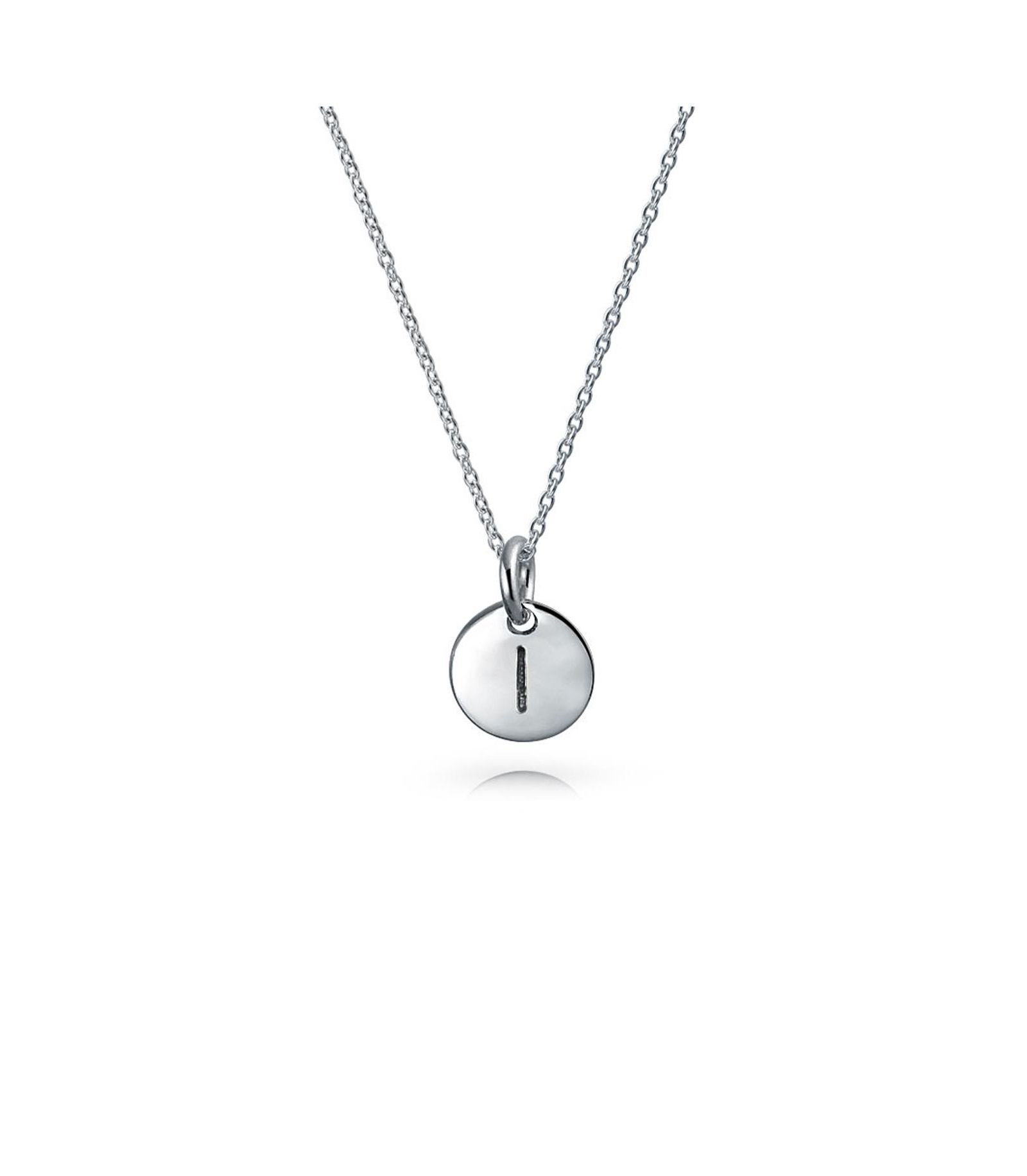 Подвеска-кулон Bling Jewelry Tiny Minimalist Initial Sterling Silver A-Z Alphabet Disc