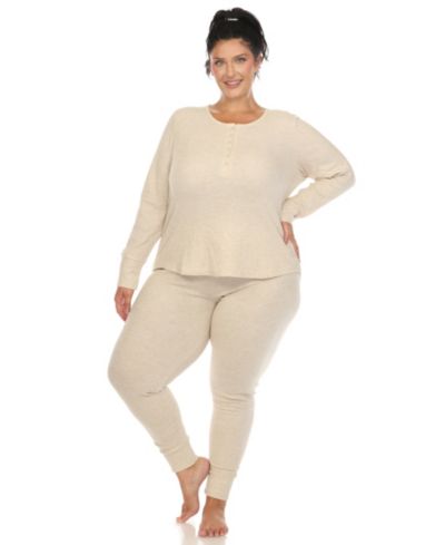 Пижамный комплект White Mark Plus Size Waffle
