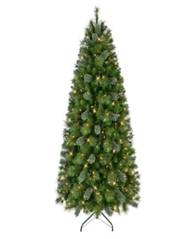 Puleo 6.5' Pre-Lit Slim Teton Pine Artificial Christmas Tree