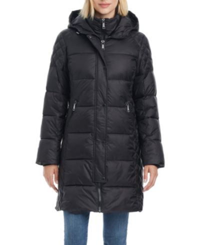 Женское укороченное стеганое пальто Vince Camuto Cire Mid-Length Fitted Puffer