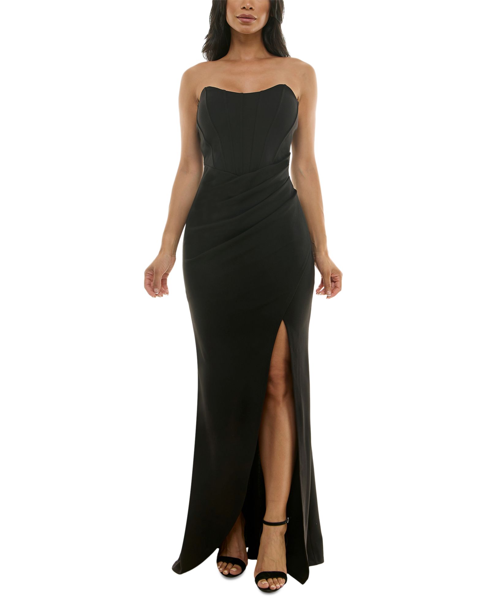 Женское вечернее платье Emerald Sundae Juniors' Strapless Sweetheart-Neck Corset Gown