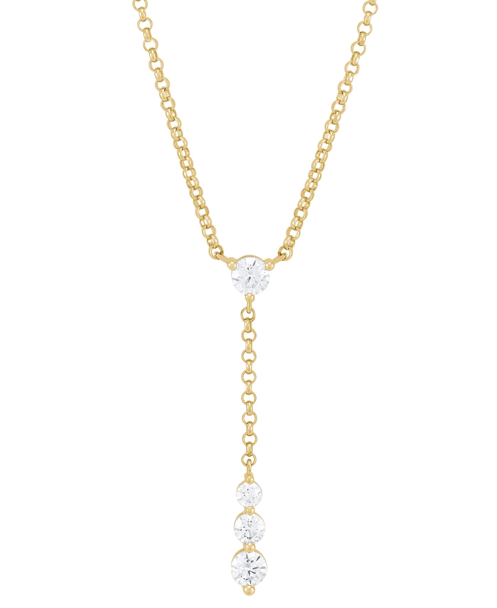 Колье-лариат Forever Grown Diamonds с лабораторными бриллиантами 17" (1/2 ct. t.w.) из стерлингового серебра с напылением 14k Gold