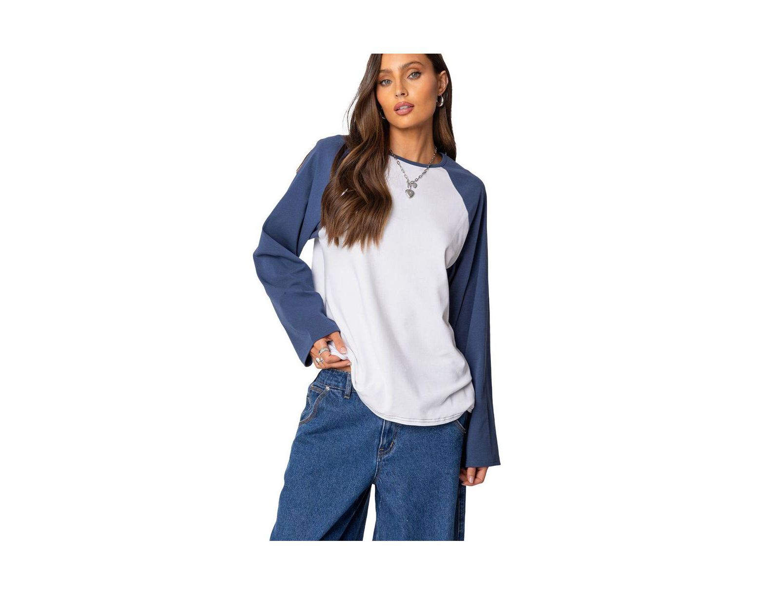 Edikted Women's Oversized Raglan Long Sleeve T Shirt