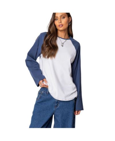Женская футболка Edikted Oversized Raglan с длинным рукавом