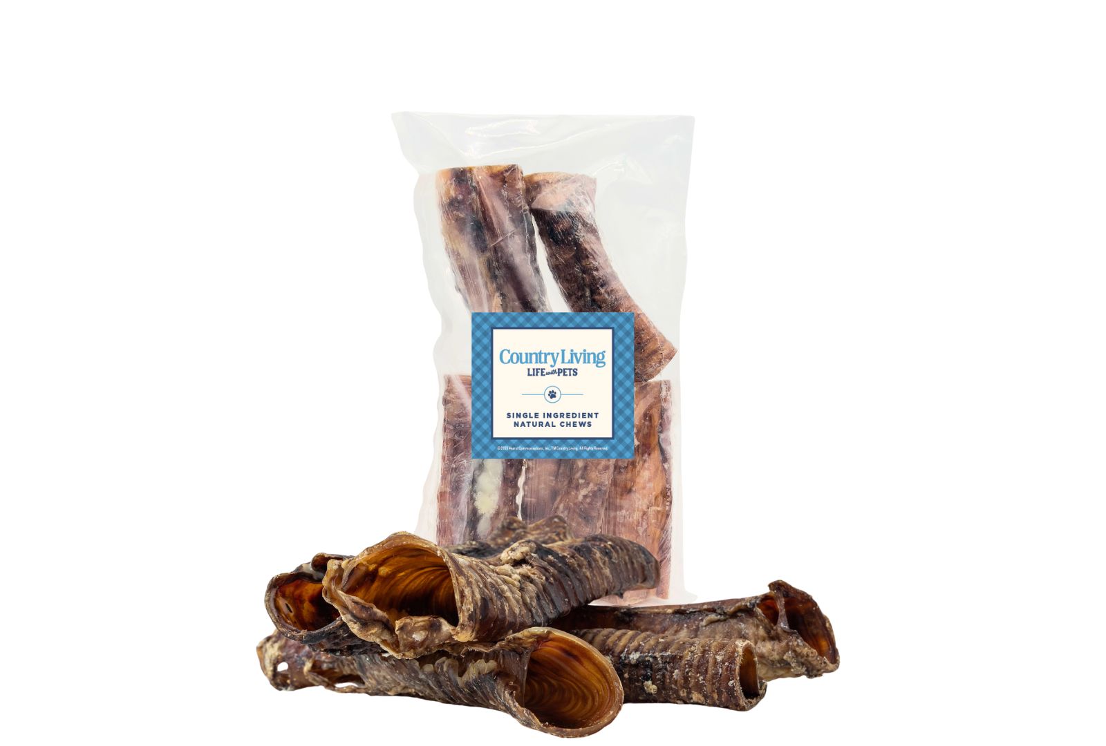 Лакомства для собак Country Living Beef Trachea - 100% натуральные, высокобелковые, низкожирные жевательные лакомства с хондроитином для поддержки суставов - 6" (5 шт.)