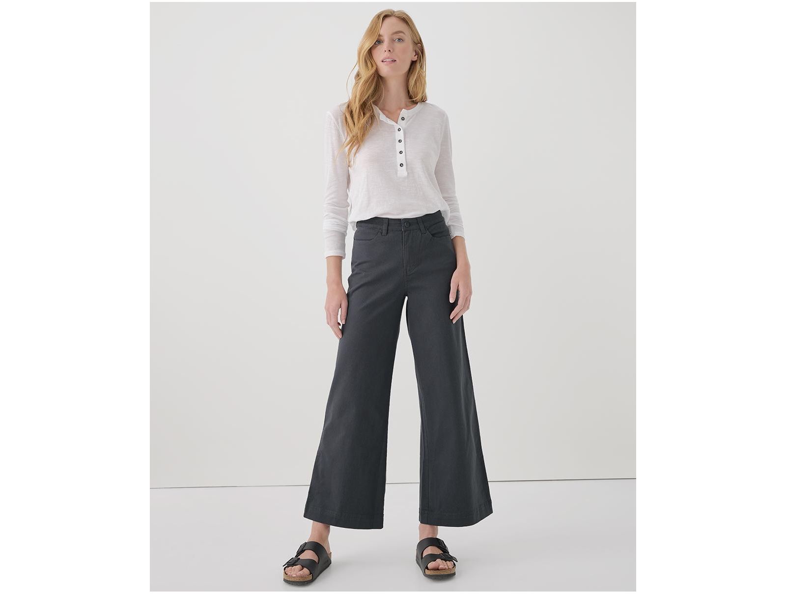 Pact Женские широкие брюки из органического хлопкового денима Stretch Twill Denim