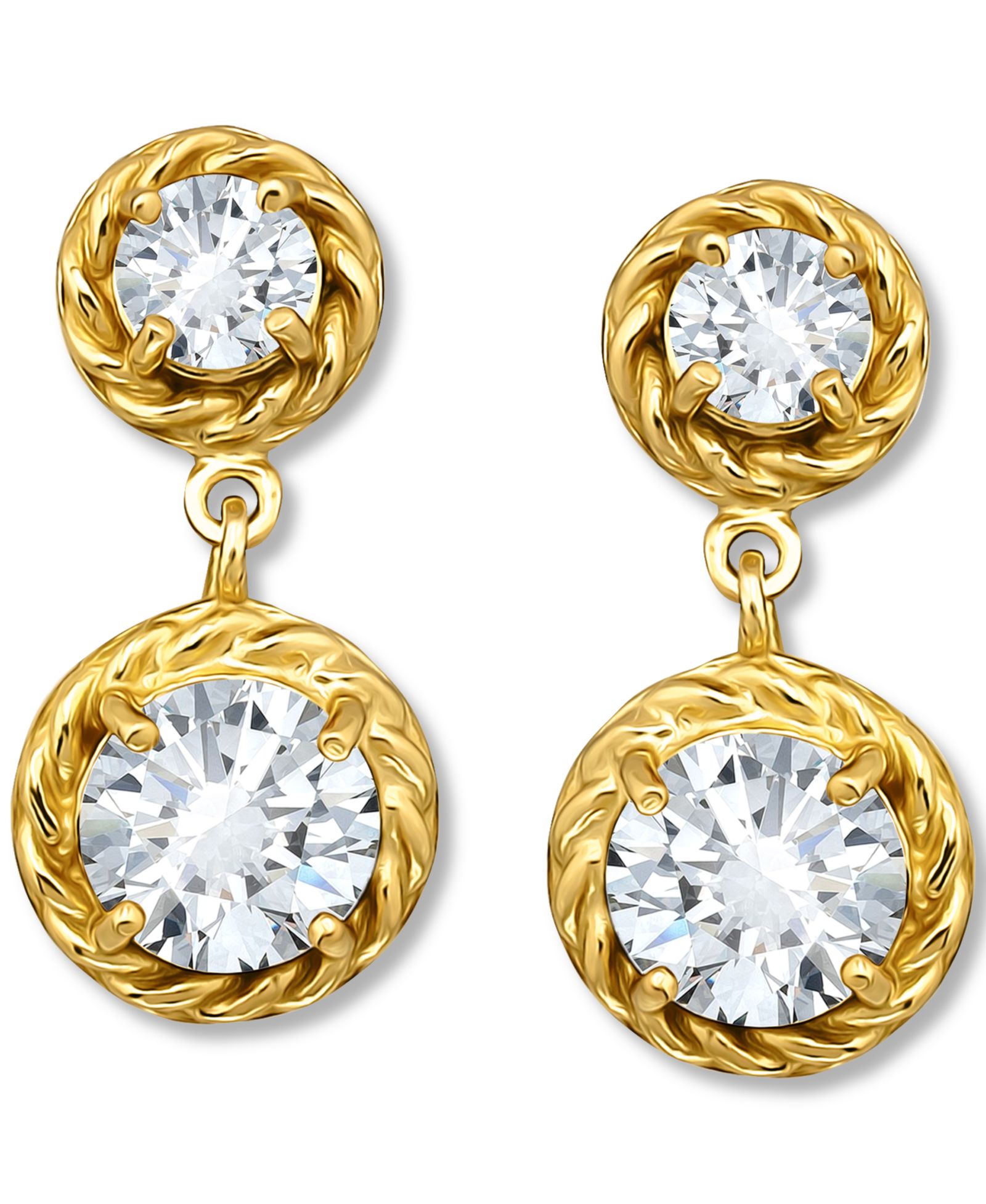 Giani Bernini Cubic Zirconia Rope Frame Double Drop Earrings in 18k Gold-Plated Sterling Silver, Exclusively at Macy's