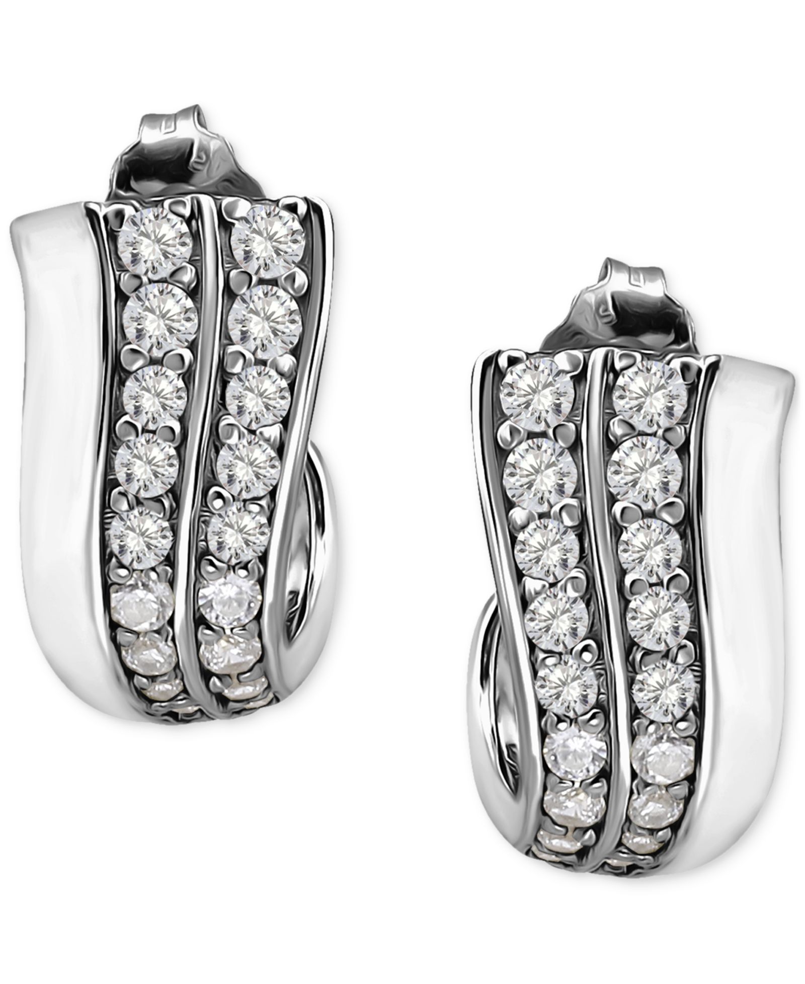 Giani Bernini Серьги-кольца с кубическим цирконием в 18k Gold Over Sterling Silver