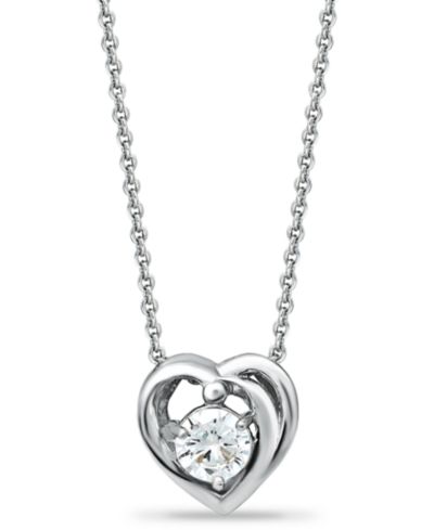 Giani Bernini Cubic Zirconia Heart Pendant Necklace in 18k Gold Over Sterling Silver, 16" + 2" extender, Exclusively at Macy's