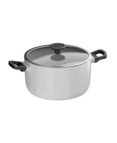 BergHOFF Leo Glints Кастрюля из переработанного алюминия с антипригарным покрытием 9.5", 5.9qt. со стеклянной крышкой