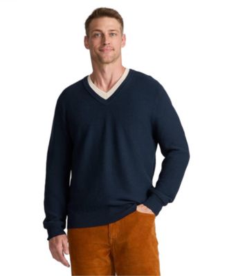 Lands' End Мужской джемпер с V-образным вырезом из шерсти мериноса