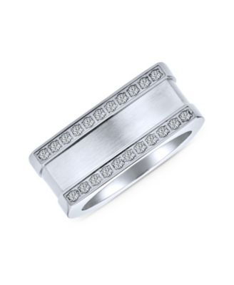 Кольцо-печатка Bling Jewelry Geometric Pave CZ из нержавеющей стали с цирконием