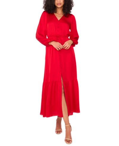 Женское платье макси 1.STATE Women's Drawstring-Waist Button-Front Maxi