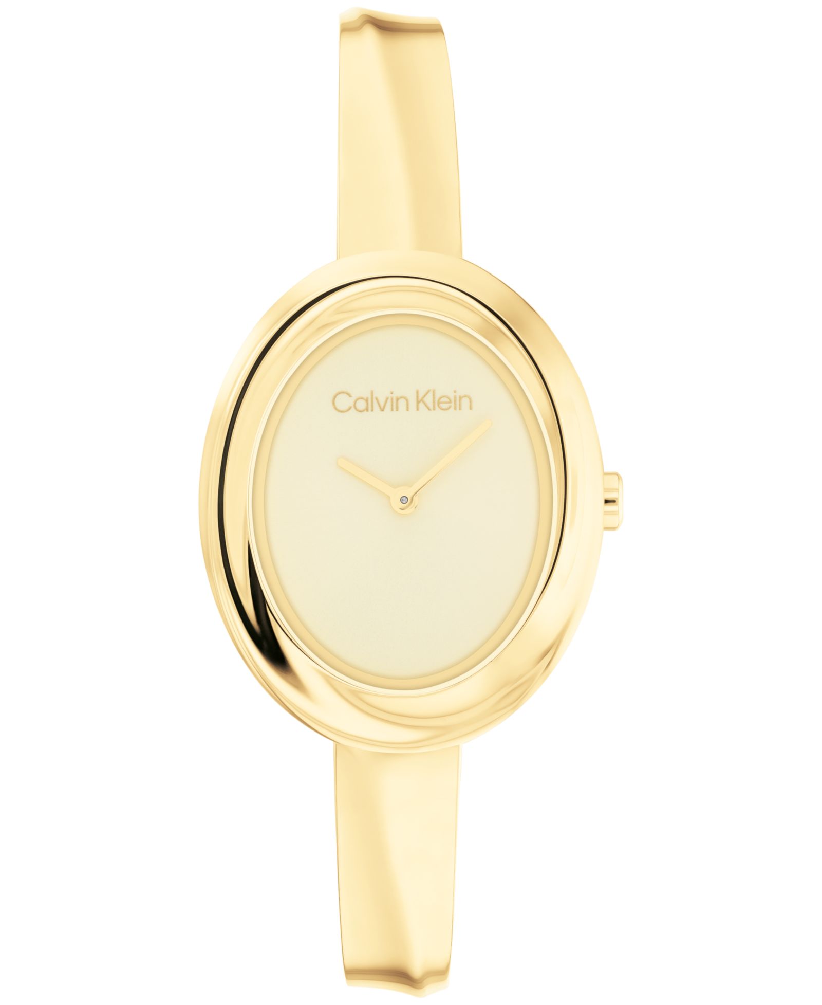 Женские часы Calvin Klein с винтовым безелем из золотистой нержавеющей стали 24mm