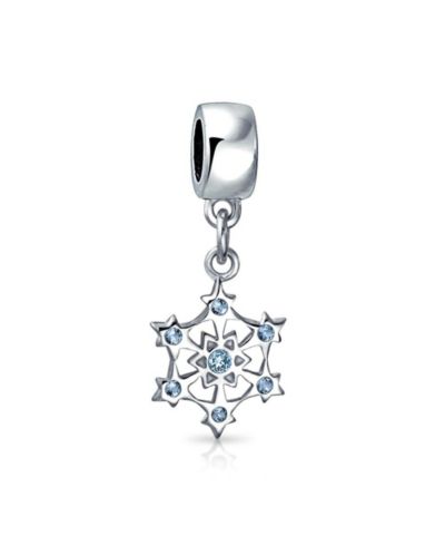 Брошь-шарм Bling Jewelry Frozen Winter Holiday Party Ice CZ Christmas Snowflake.925 Sterling