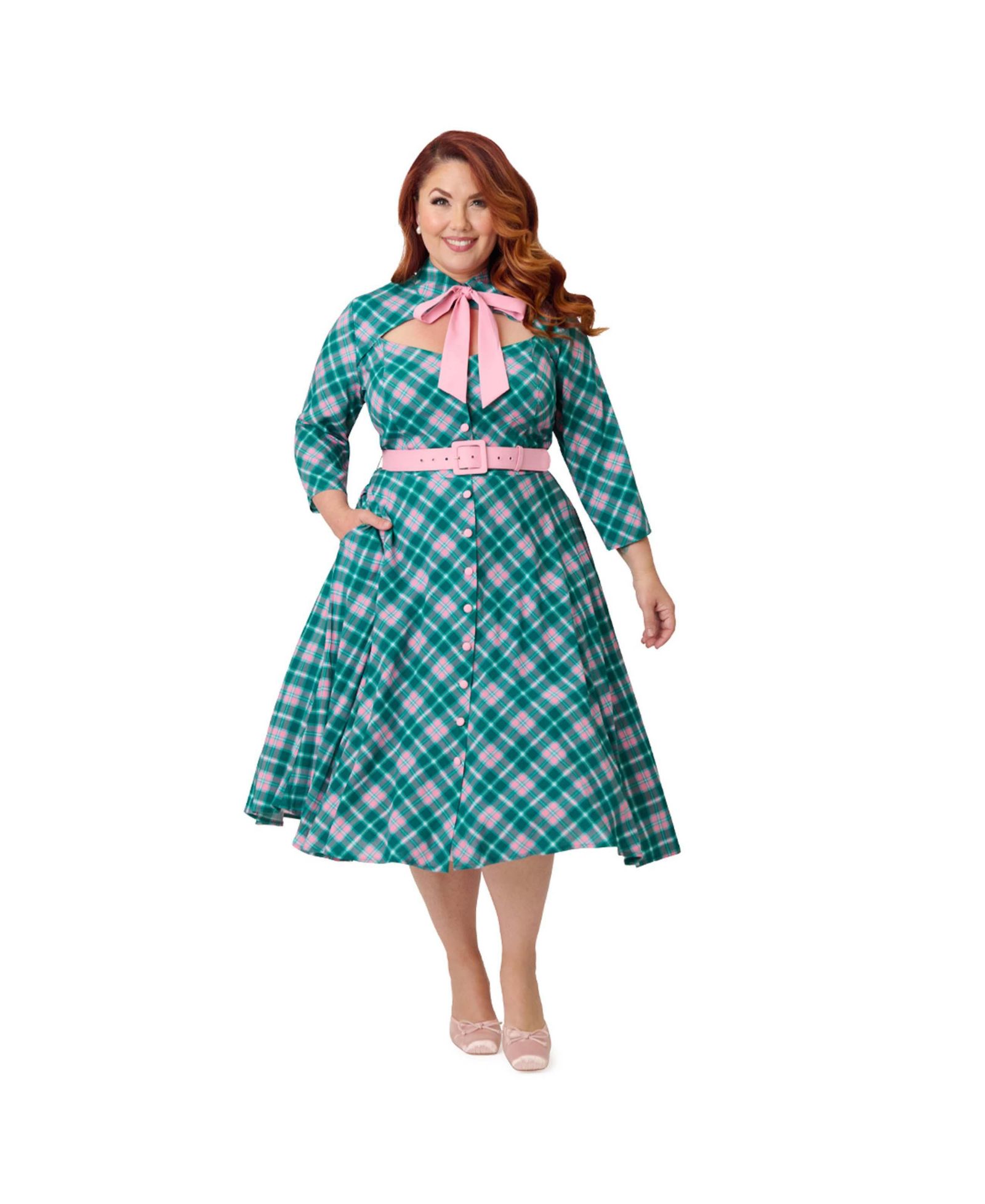 Женское платье Unique Vintage Plus Size Sweetheart Neck Swing Dress