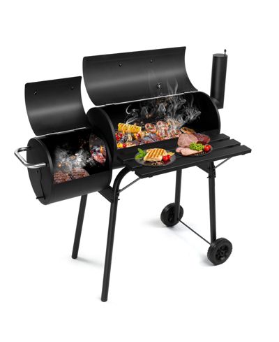 Угольный гриль Slickblue Barrel с коптильней для BBQ