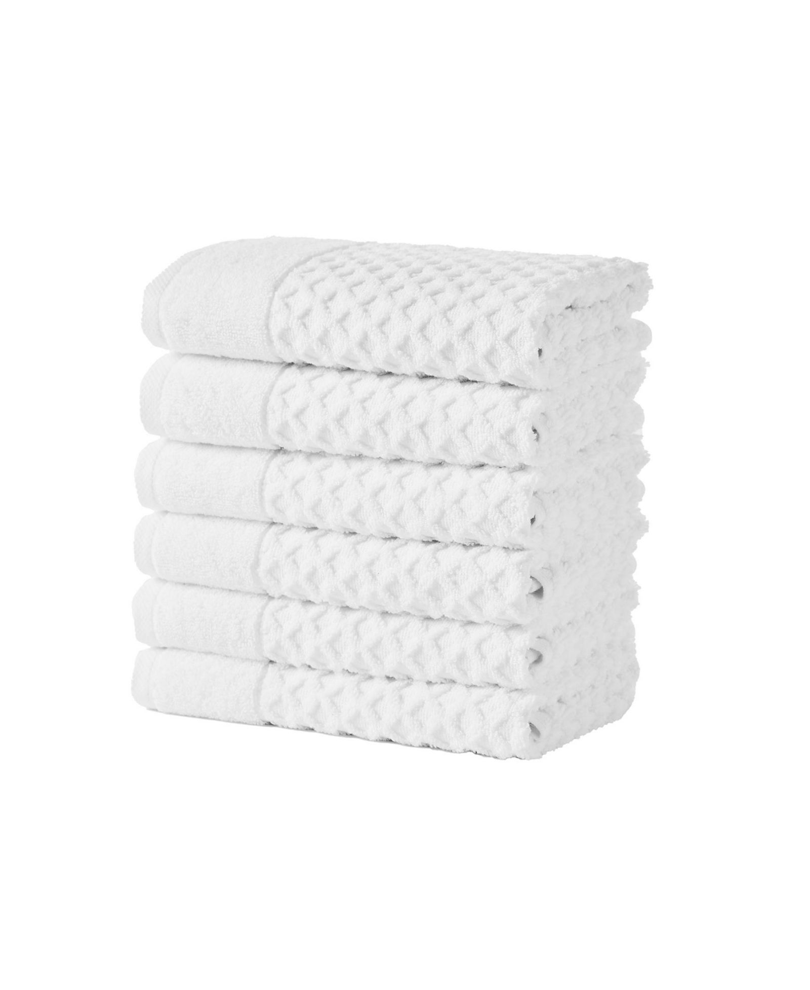 Linery & Co Quick-Drying Cotton Diamond Waffle Textured 6-Piece Hand Towel