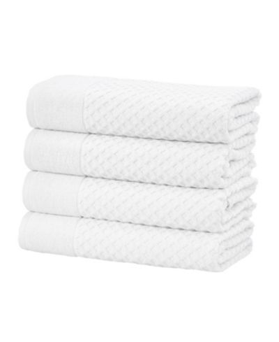 Linery and Co. Quick-Drying Cotton Diamond Waffle Textured 4-Piece Bath Towel