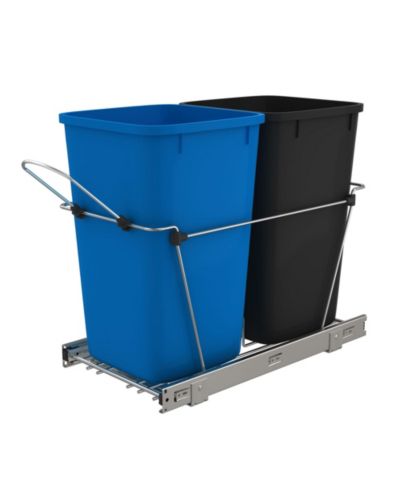 Rev-A-Shelf двойной выдвижной мусорный контейнер 27 qt для кухни, синий, RV-15KD-2218C-S