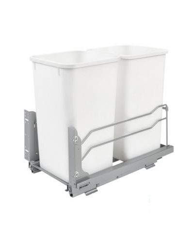 Двойное выдвижное мусорное ведро Rev-A-Shelf 27 qt. с доводчиком, 53WC-1527SCDM-211