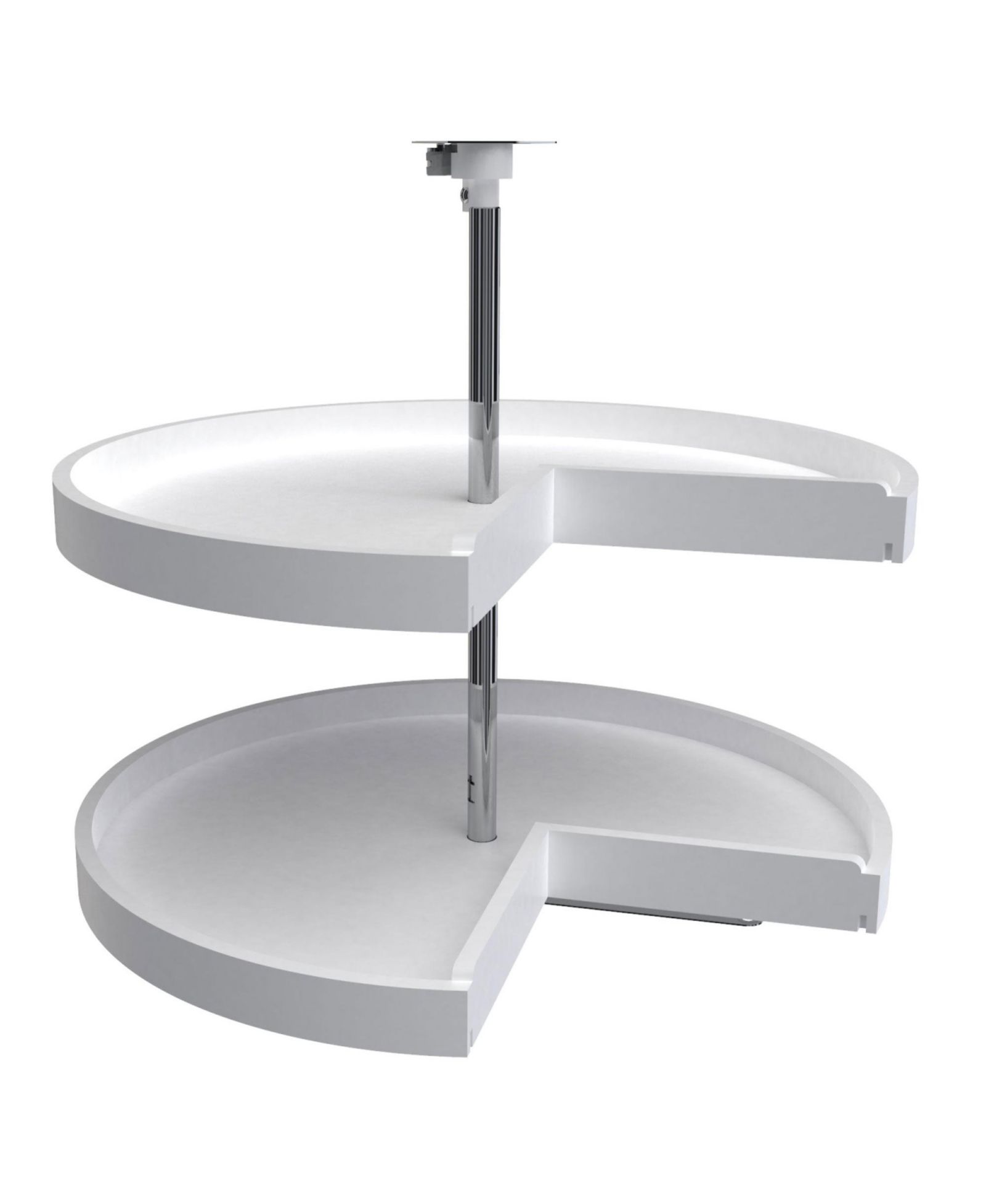 Rev-A-Shelf 28'' Lazy Susan Pie-Cut Polymer 2-Shelf, White, 6942-28-11-52