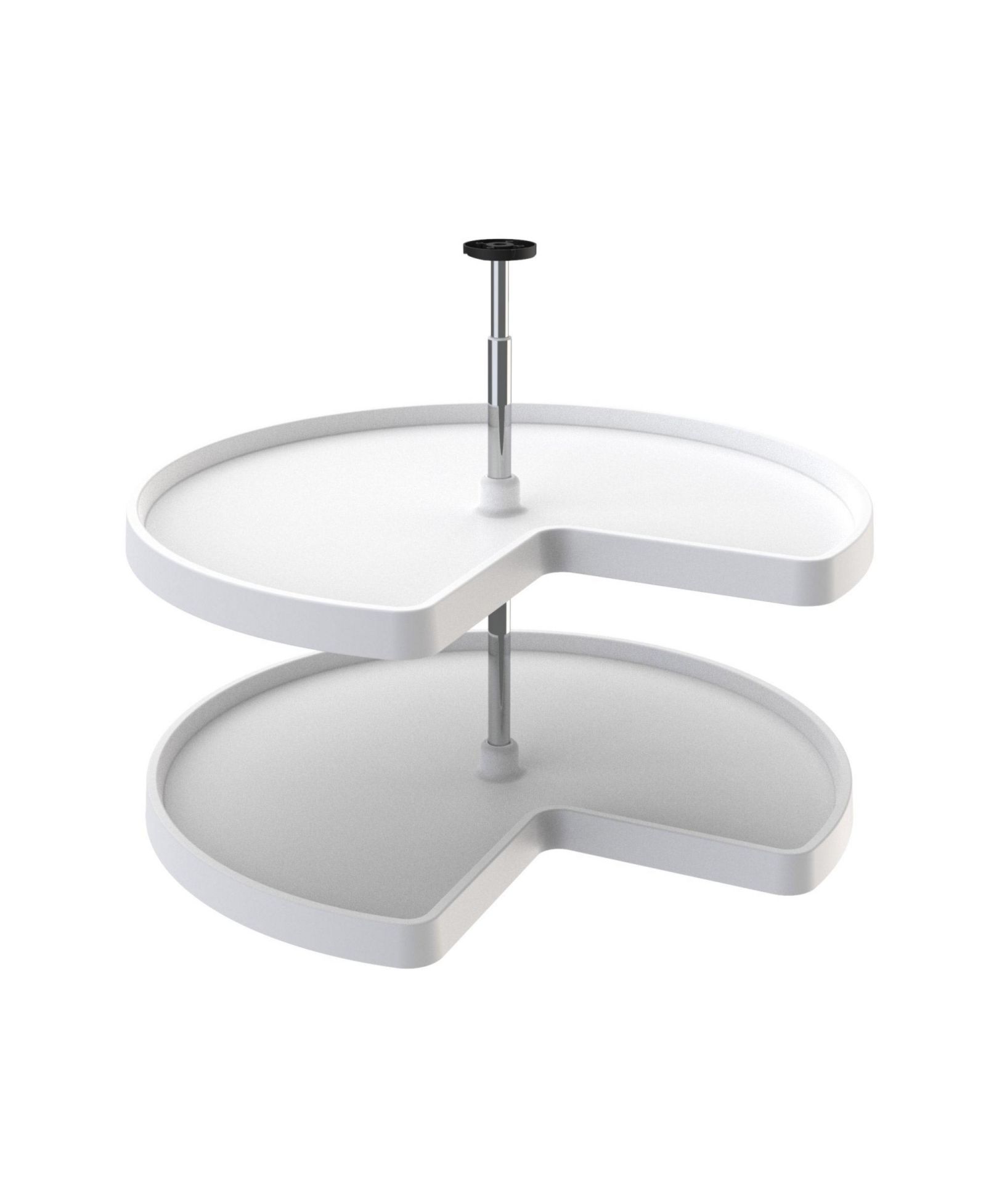 Rev-A-Shelf 32'' Lazy Susan Kidney Polymer 2-Shelf, White, 3472-32-11-52