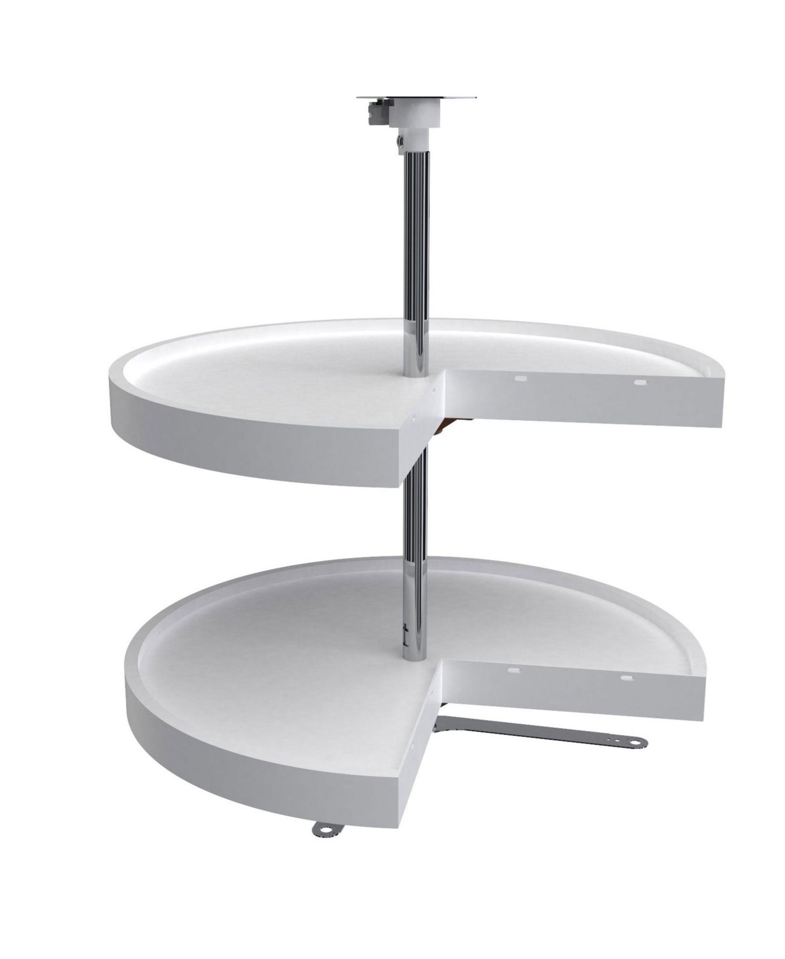 Rev-A-Shelf 24'' Lazy Susan Pie-Cut Polymer 2-Shelf, White, 6942-24-11-52