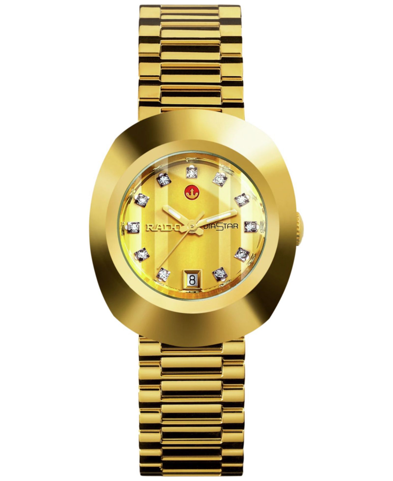 Унисекс часы Rado Swiss Original DiaStar с золотистым браслетом из нержавеющей стали, 27mm