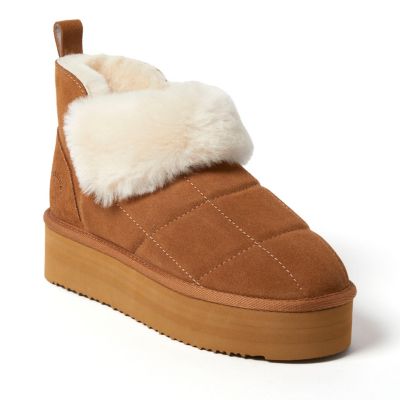 Женские ботильоны Fireside by Dearfoams Bayswater Genuine Shearling Quilted Platform