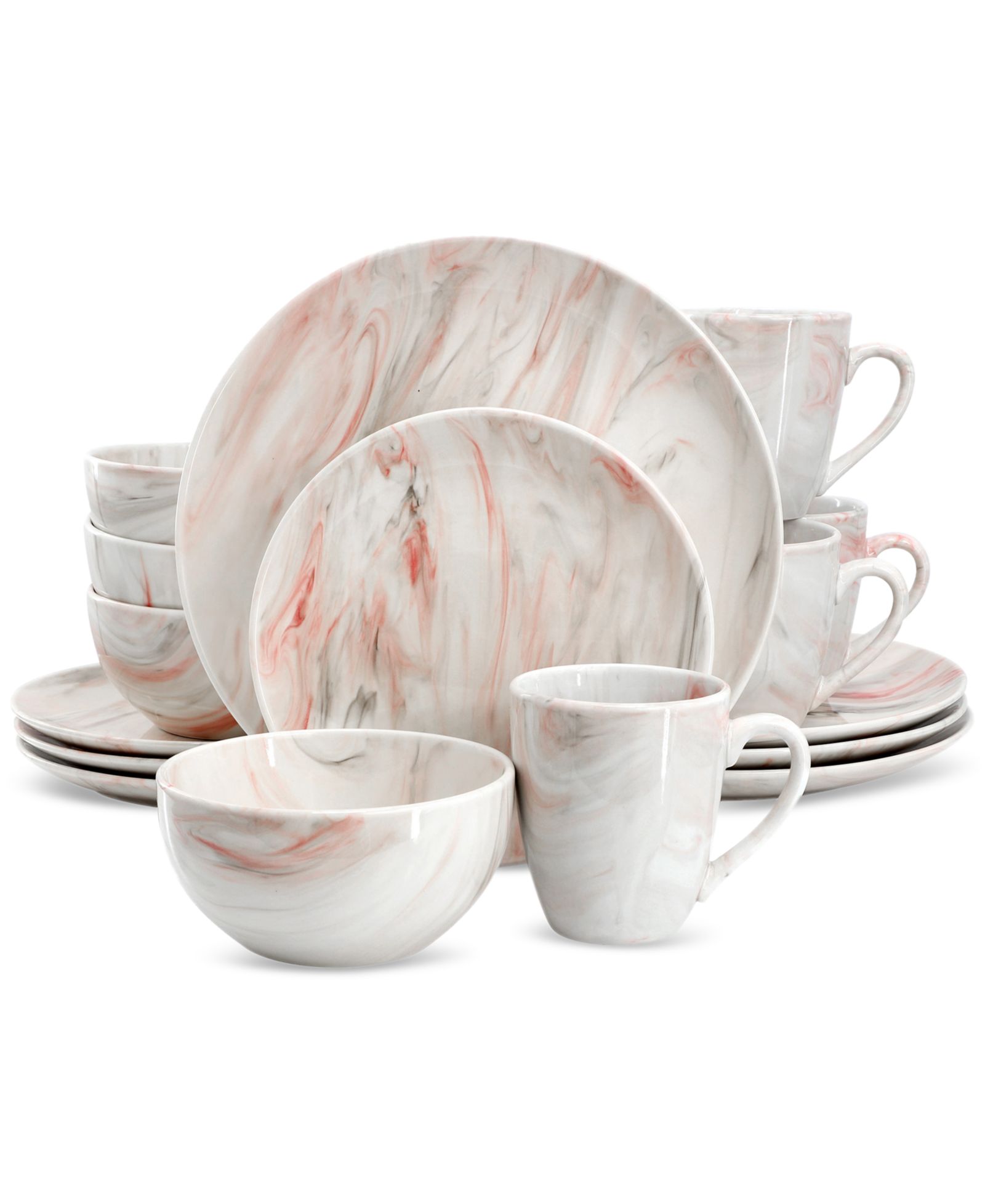 Elama Marble 16 Pc. Dinnerware Set, Service for 4