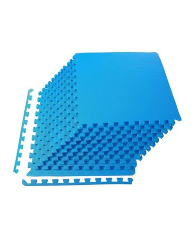 BalanceFrom Fitness 48 Sq Ft Interlocking EVA Foam Exercise Mat Tiles, Blue