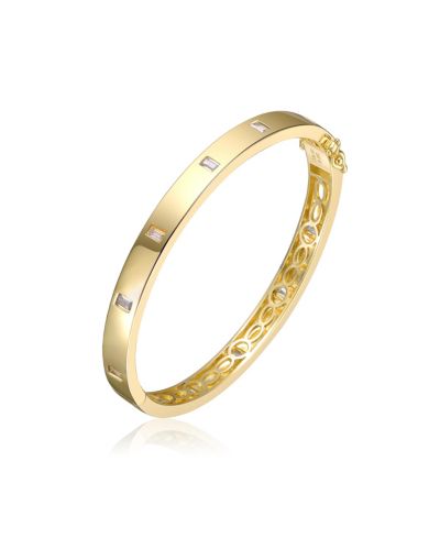 Genevive Браслет с камнями CZ, серебро 14K Gold Plated
