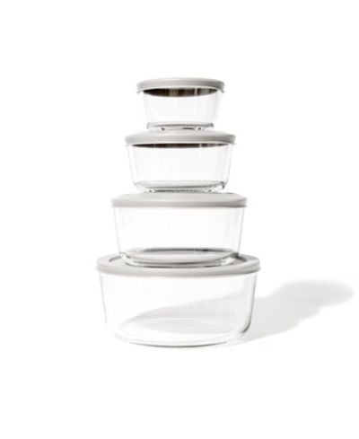 DURA LIVING 8-Piece Round Nesting Food Storage and Meal Prep Container Set