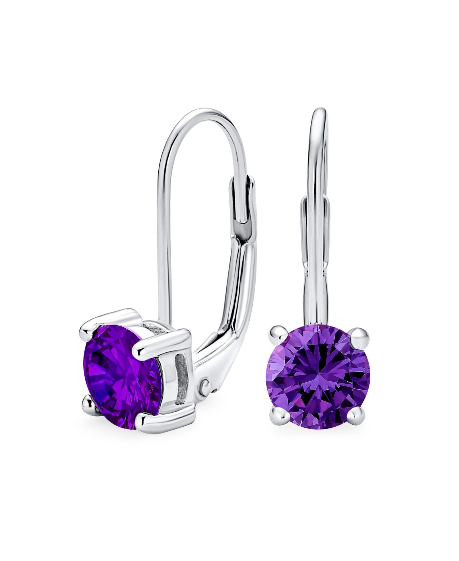 Серьги-подвески Bling Jewelry Traditional Round 1CT CZ Solitaire Gold Plated.925 Sterling Silver
