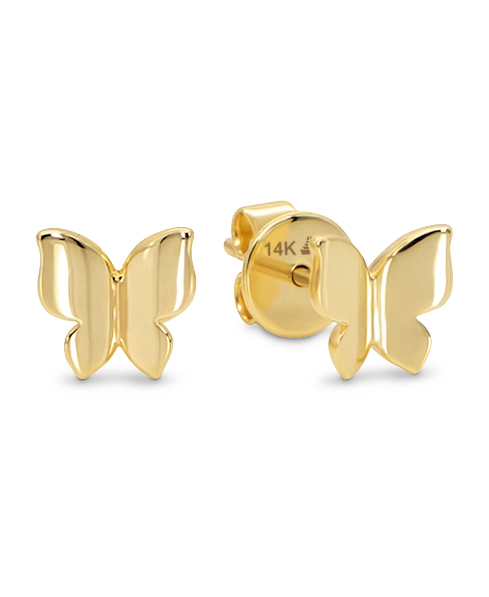 Серьги-гвоздики DEVATA Butterfly 6x6mm 14K Gold
